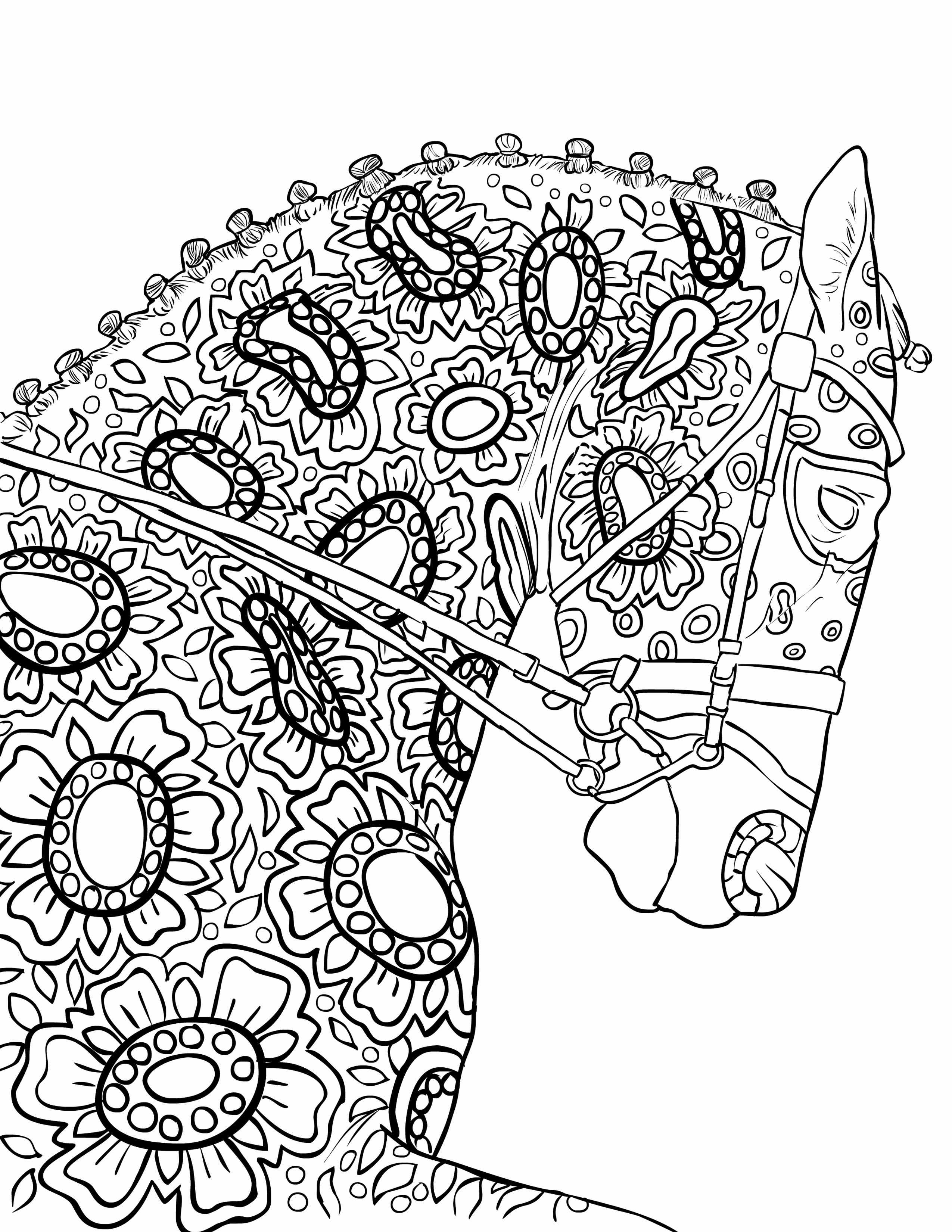 Coloriage Magnifique Cheval Pour Adulte Mandala - Adulte cheval à imprimer