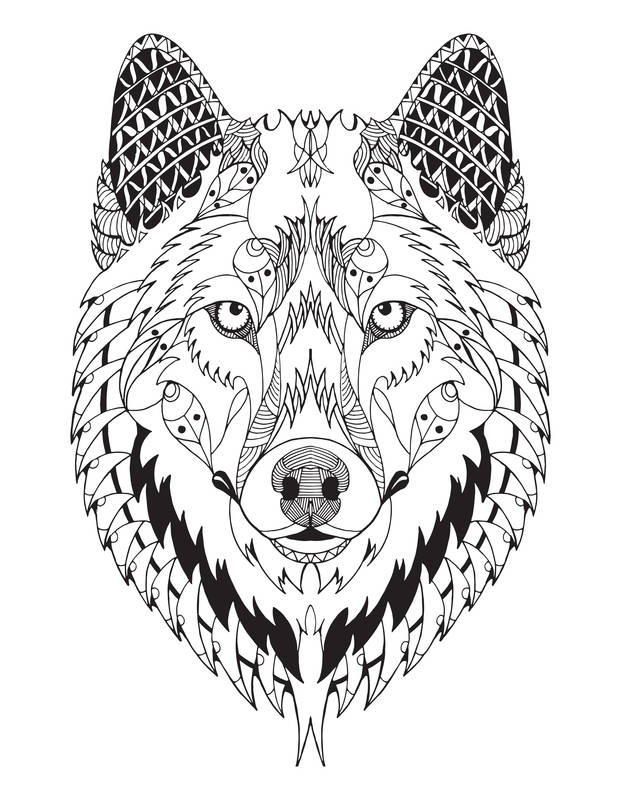 Coloriage Magnifique Loup Mandala Animal Adulte - Adulte animaux à imprimer