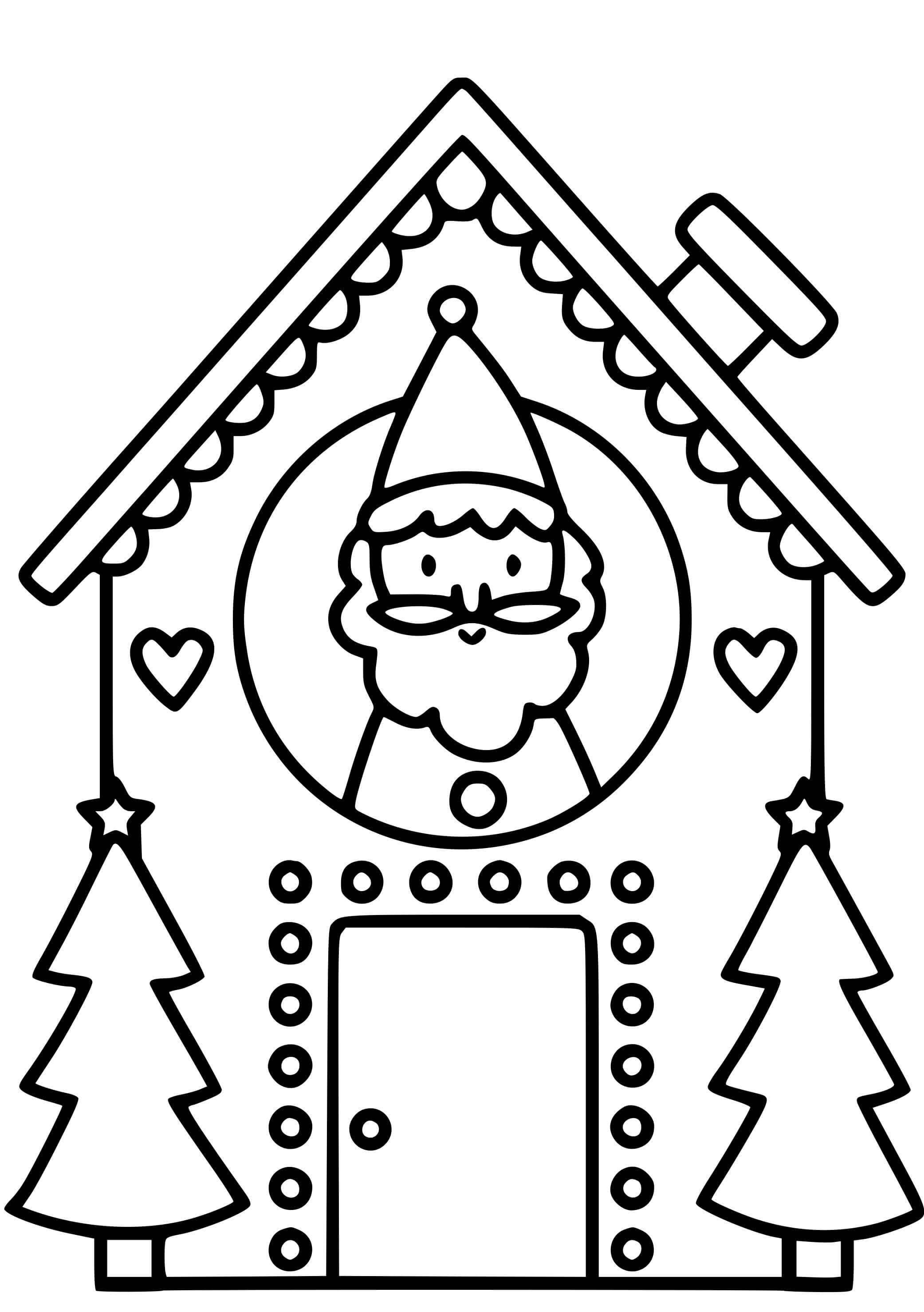 Coloriage Maison Du Père Noël Pour Enfants - Noël maternelle à imprimer