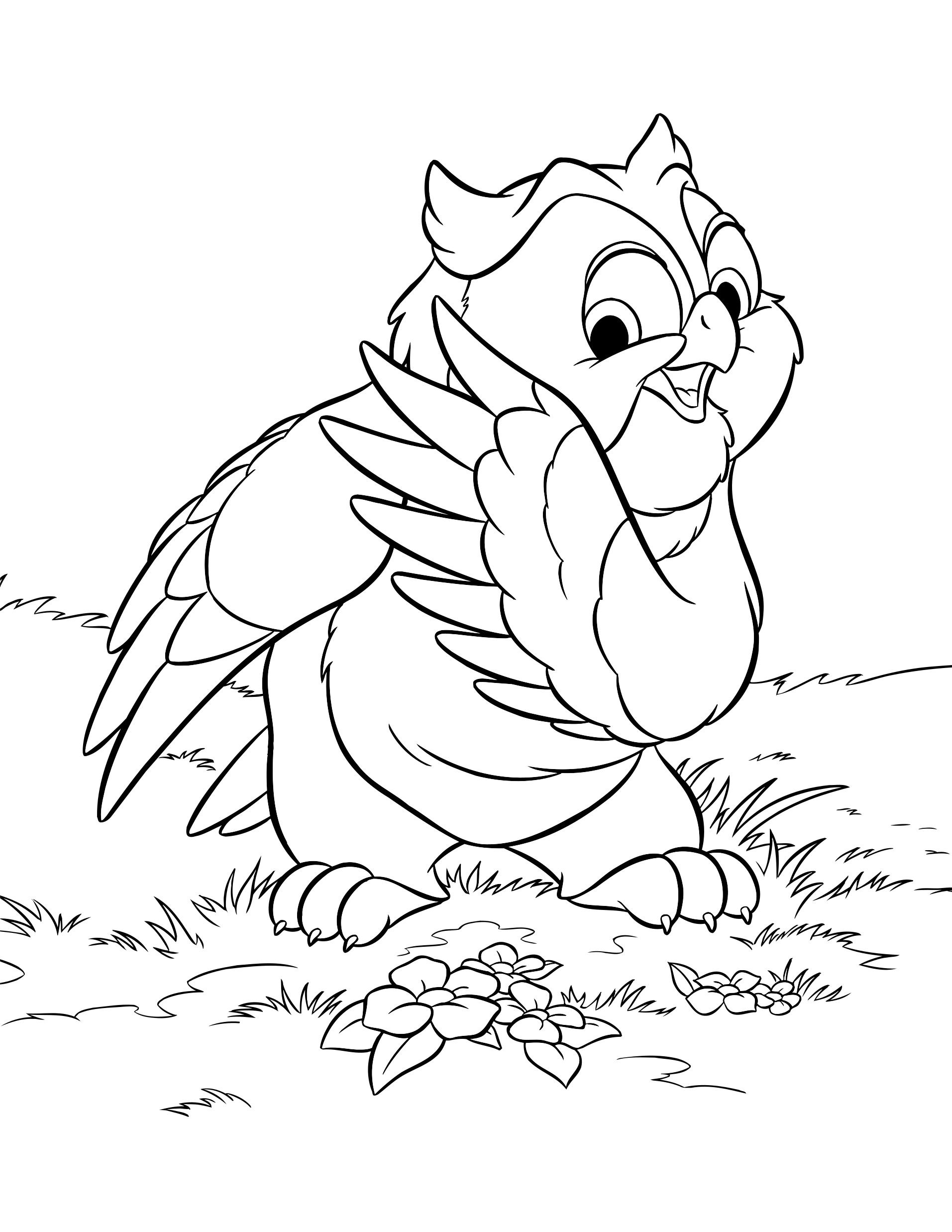 Coloriage Maître Hibou Bambi - Bambi à imprimer