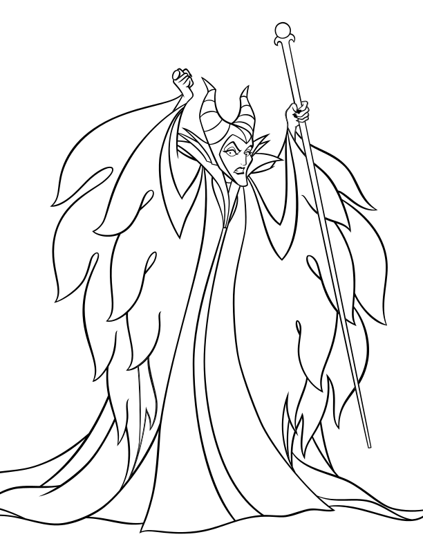 Coloriage Maleficent Villains Disney Halloween - Halloween disney à imprimer