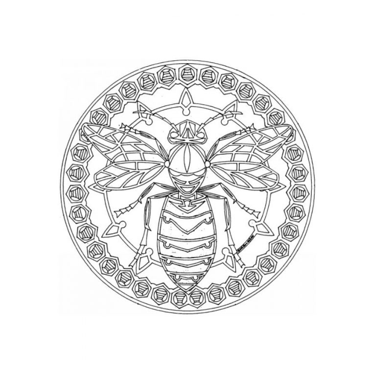 Coloriage Mandala Abeille - Mandala à imprimer