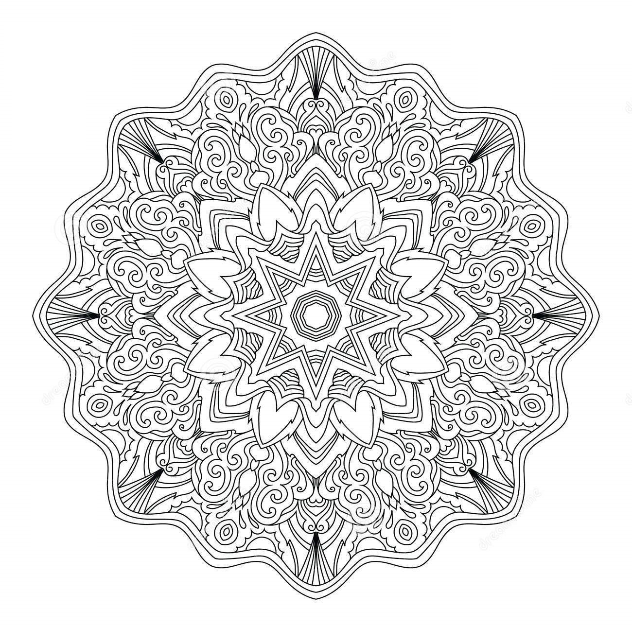 Coloriage Mandala Adulte Abstrait Art Thérapie - Mandala à imprimer