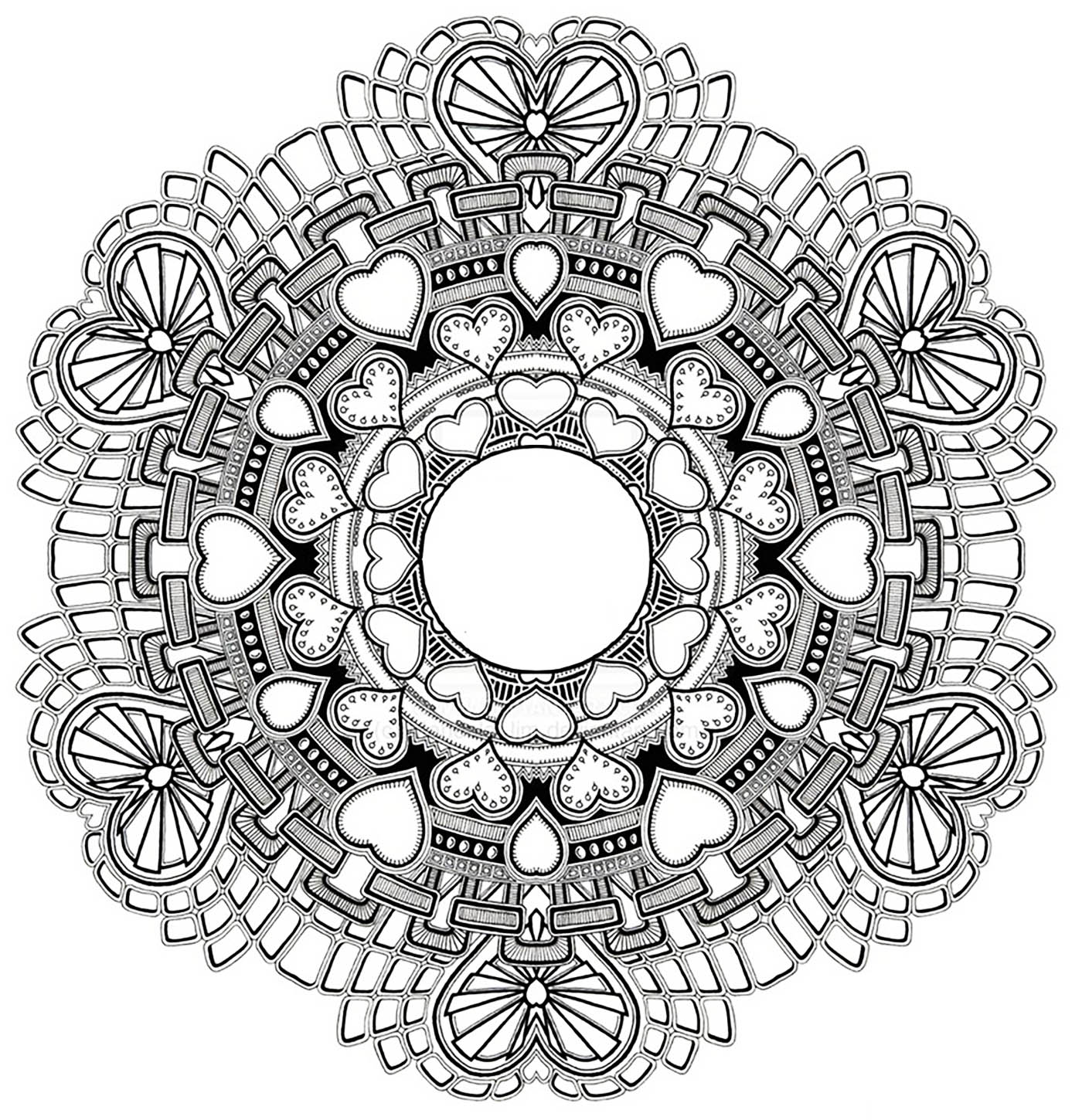 Coloriage Mandala Amour Saint Valentin - Saint-Valentin à imprimer