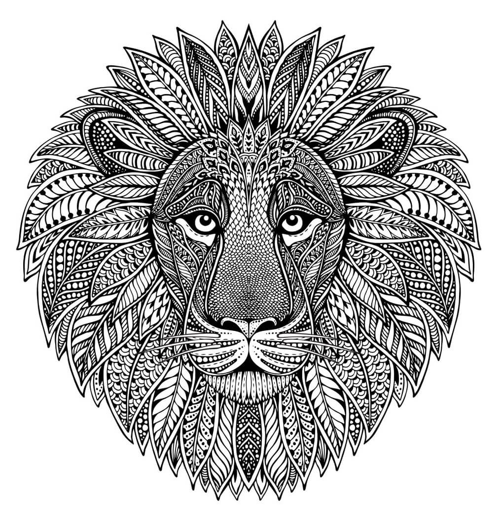 Coloriage Mandala Animal Adult Lion - Mandala à imprimer