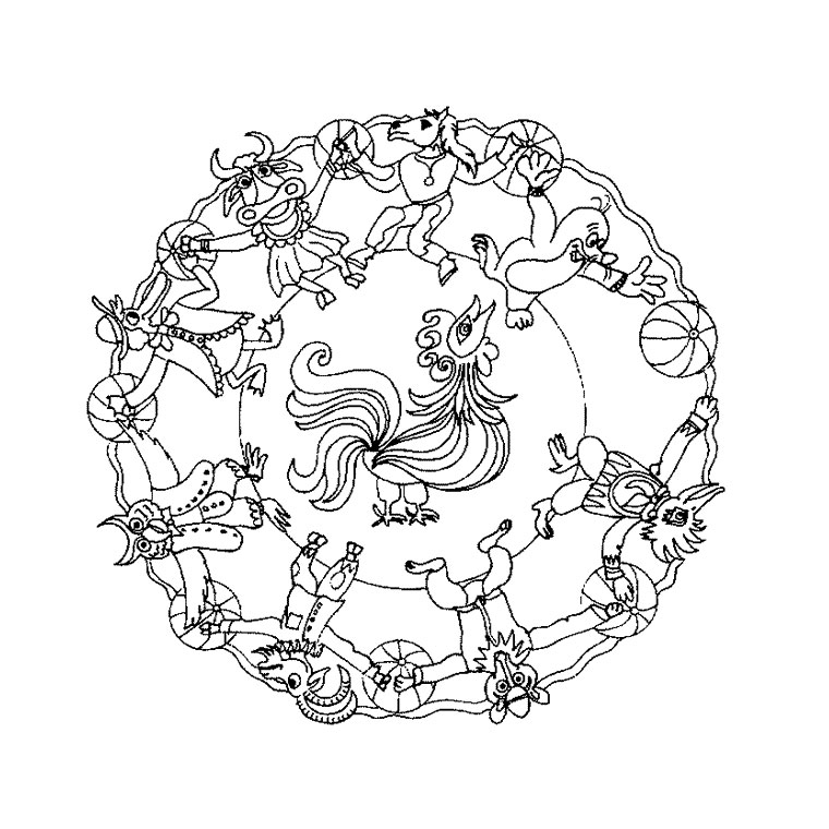 Coloriage Mandala Animaux - Animaux à imprimer