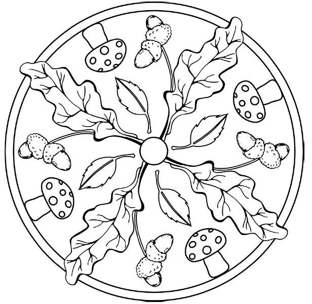 Coloriage Mandala Automne - Mandala à imprimer