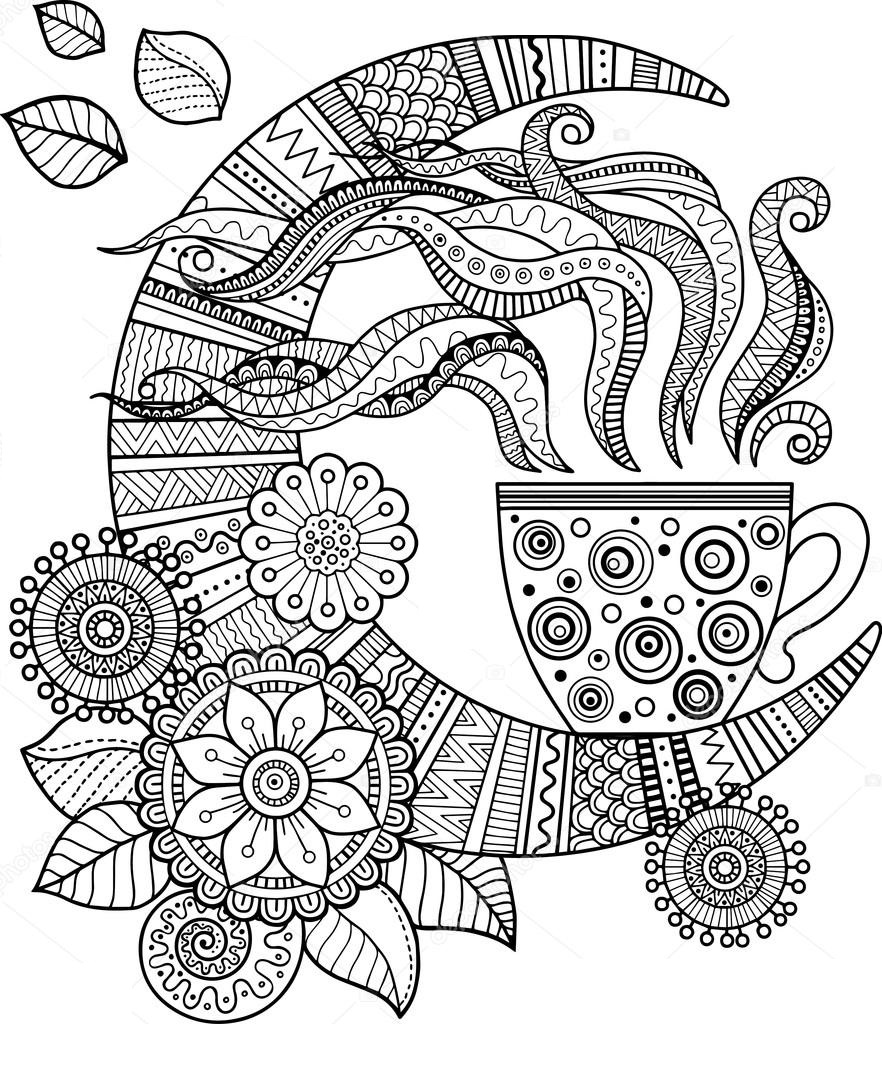 Coloriage Mandala Café Tasse Pour Adulte - Café à imprimer