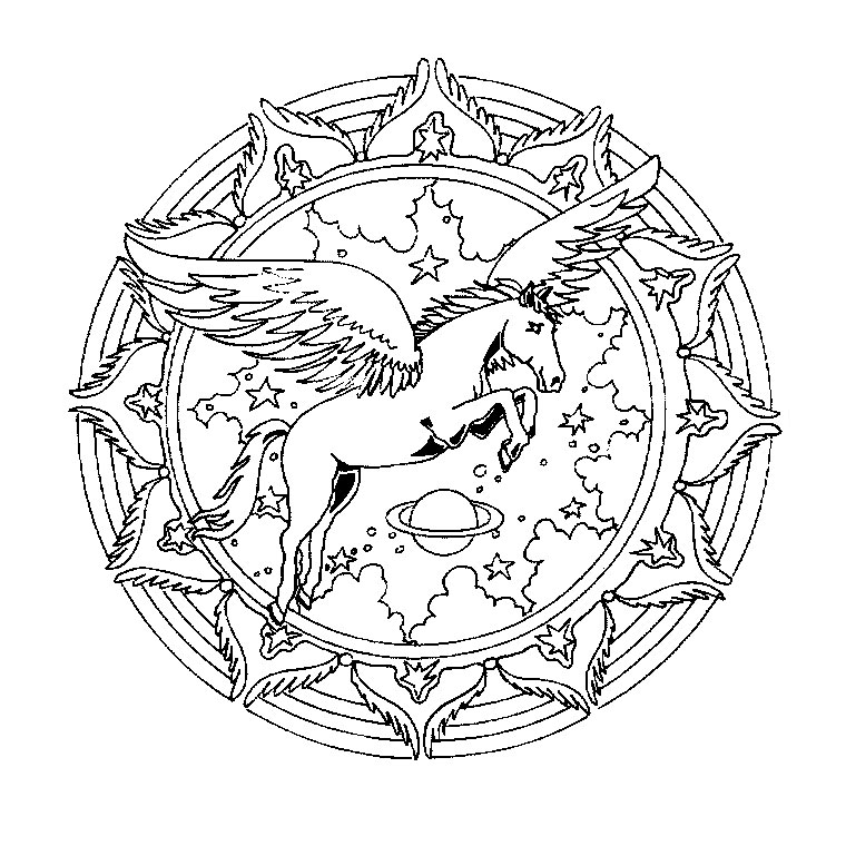 Coloriage Mandala Cheval - Cheval à imprimer