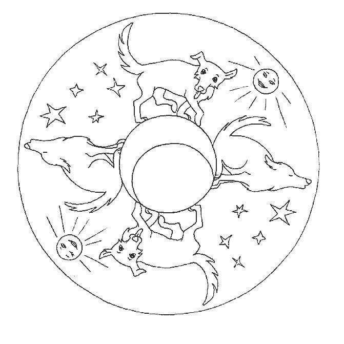 Coloriage Mandala Chien - Chien à imprimer