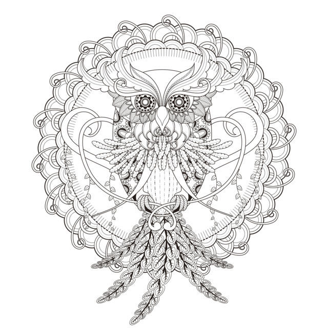 Coloriage Mandala Chouette Par Kchung - Adulte à imprimer
