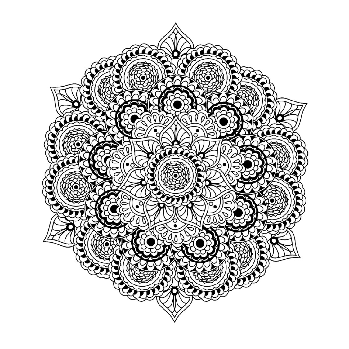 Coloriage Mandala Complexe Difficile Pour Adulte Art Thérapie - Mandala à imprimer