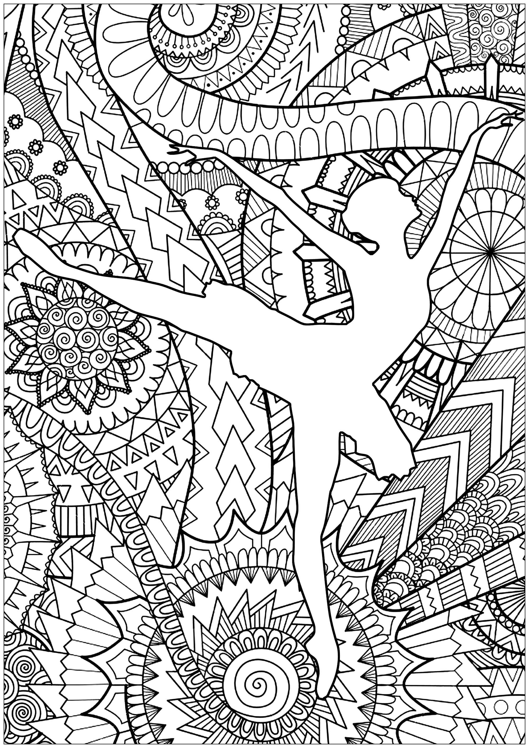 Coloriage Mandala Danseuse De Ballet - Danseuse à imprimer