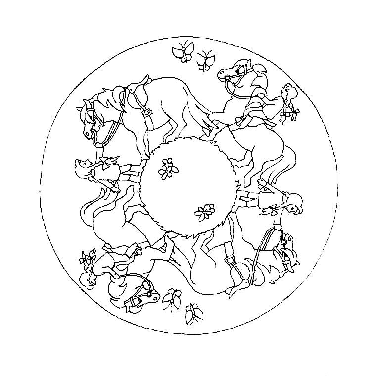 Coloriage Mandala De Cheval - Cheval à imprimer