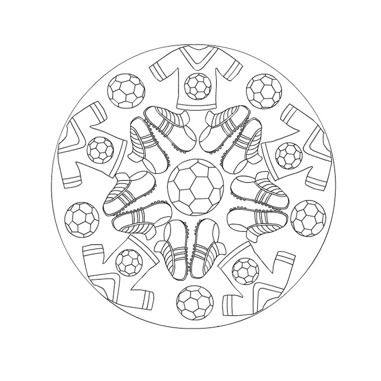 Coloriage Mandala De Foot - Foot à imprimer