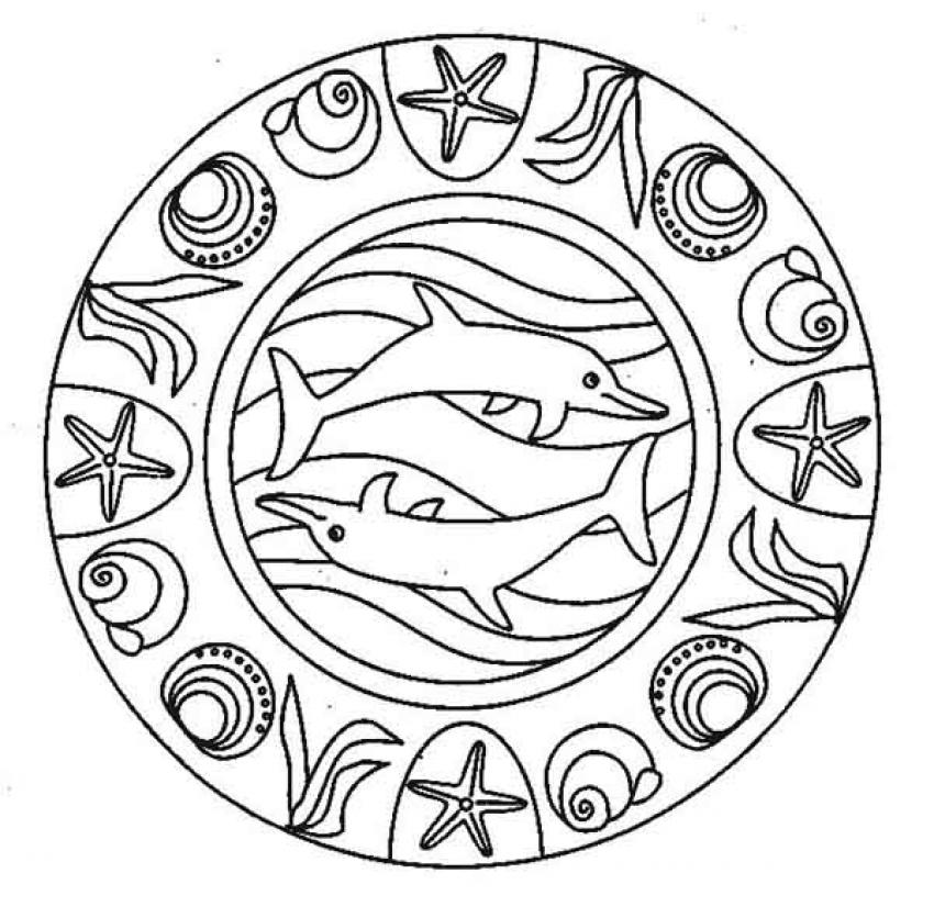 Coloriage Mandala symétrique intriqué avec spirales entrelacées - Mandala à imprimer