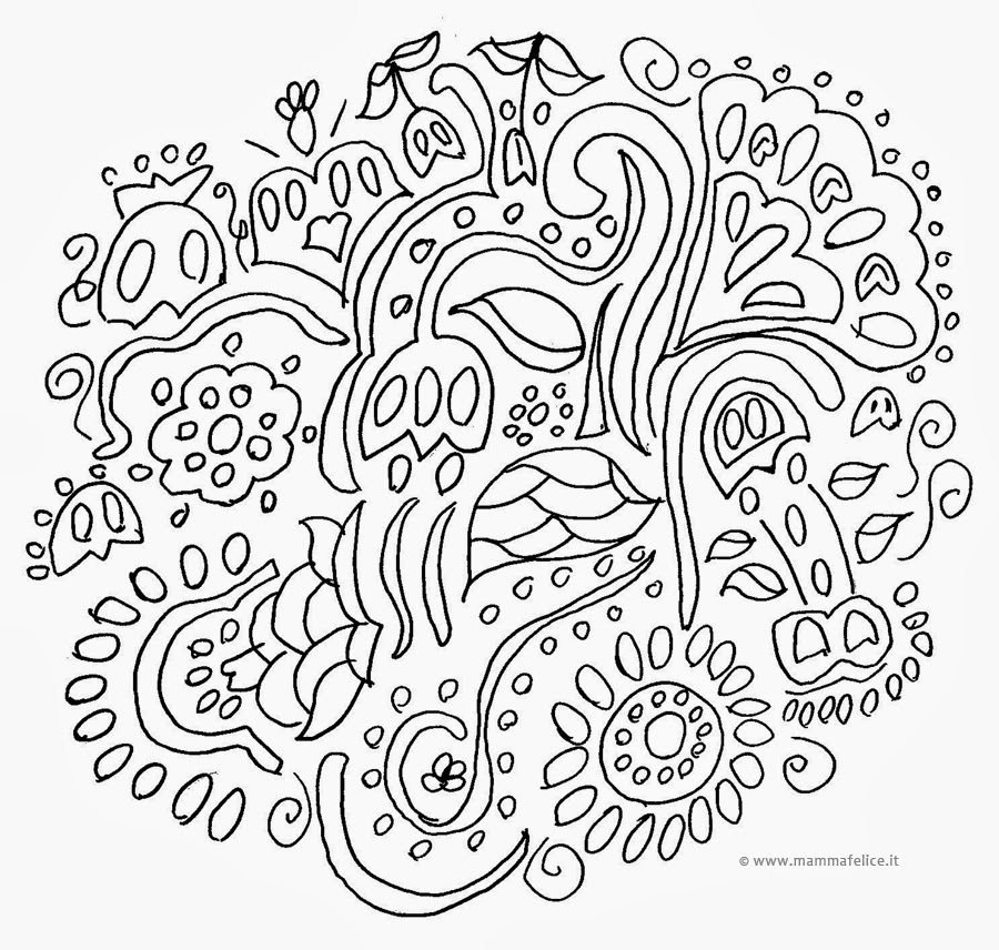 Coloriage Mandala élaboré aux formes circulaires imbriquées - Mandala à imprimer