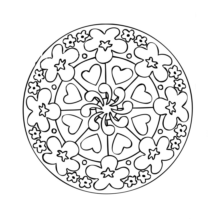 Coloriage Mandala Symétrique Élaboré avec Rosaces Fleuries - Mandala à imprimer