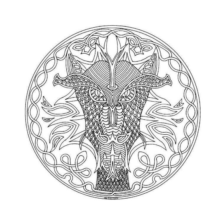 Coloriage Mandala Dragon - Dragon à imprimer