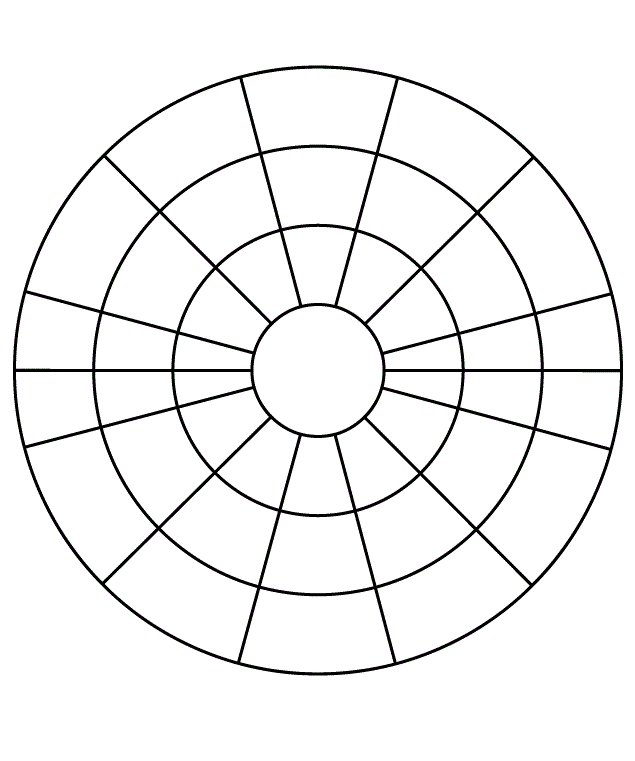 Coloriage Mandala fleuri avec motifs circulaires - Facile à imprimer