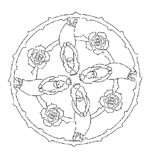 Coloriage Mandala Fille - Fille à imprimer