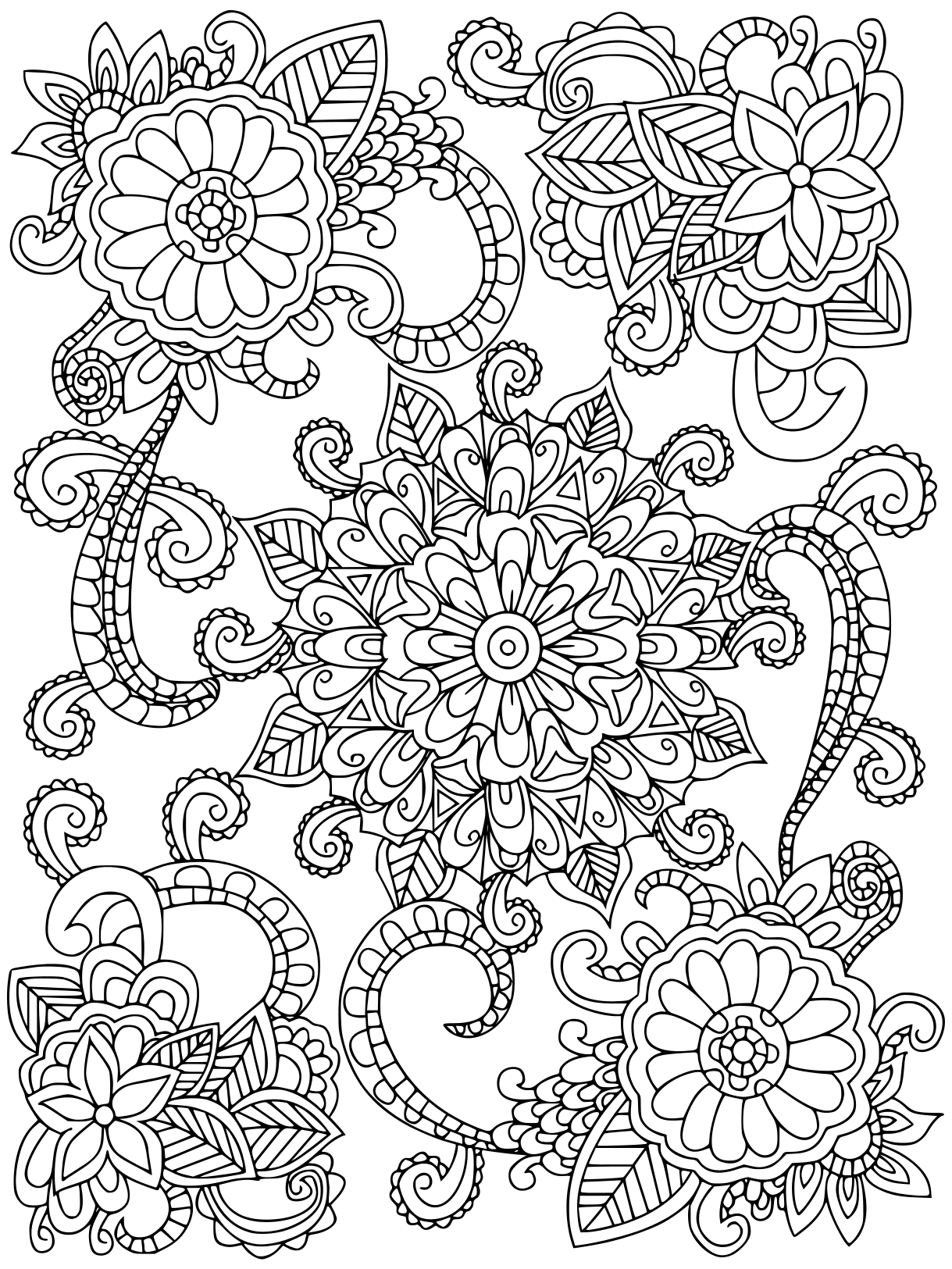 Coloriage Mandala Fleurs Pour Adulte - Mandala à imprimer