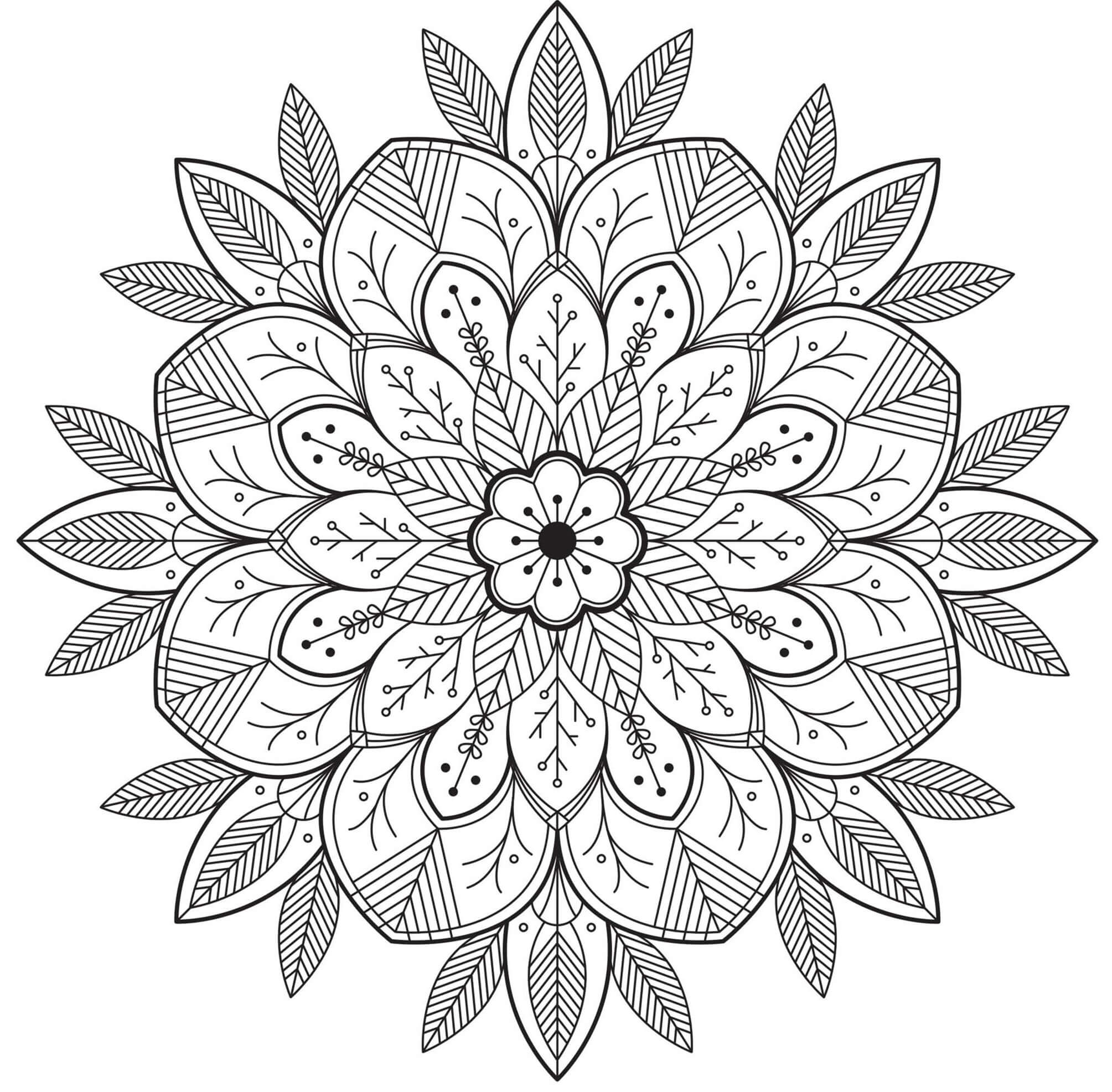 Coloriage Mandala Flowers For Adult - Mandala à imprimer