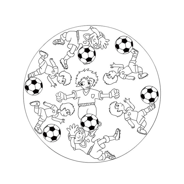 Coloriage Mandala Foot - Foot à imprimer