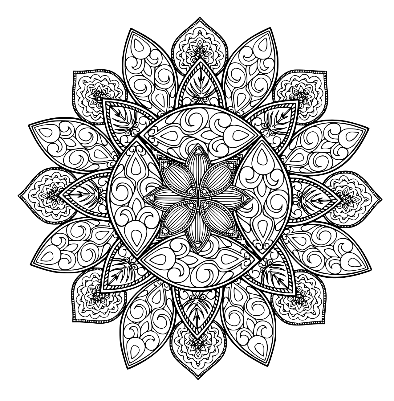 Coloriage Mandala Forme Géométrique - Mandala à imprimer