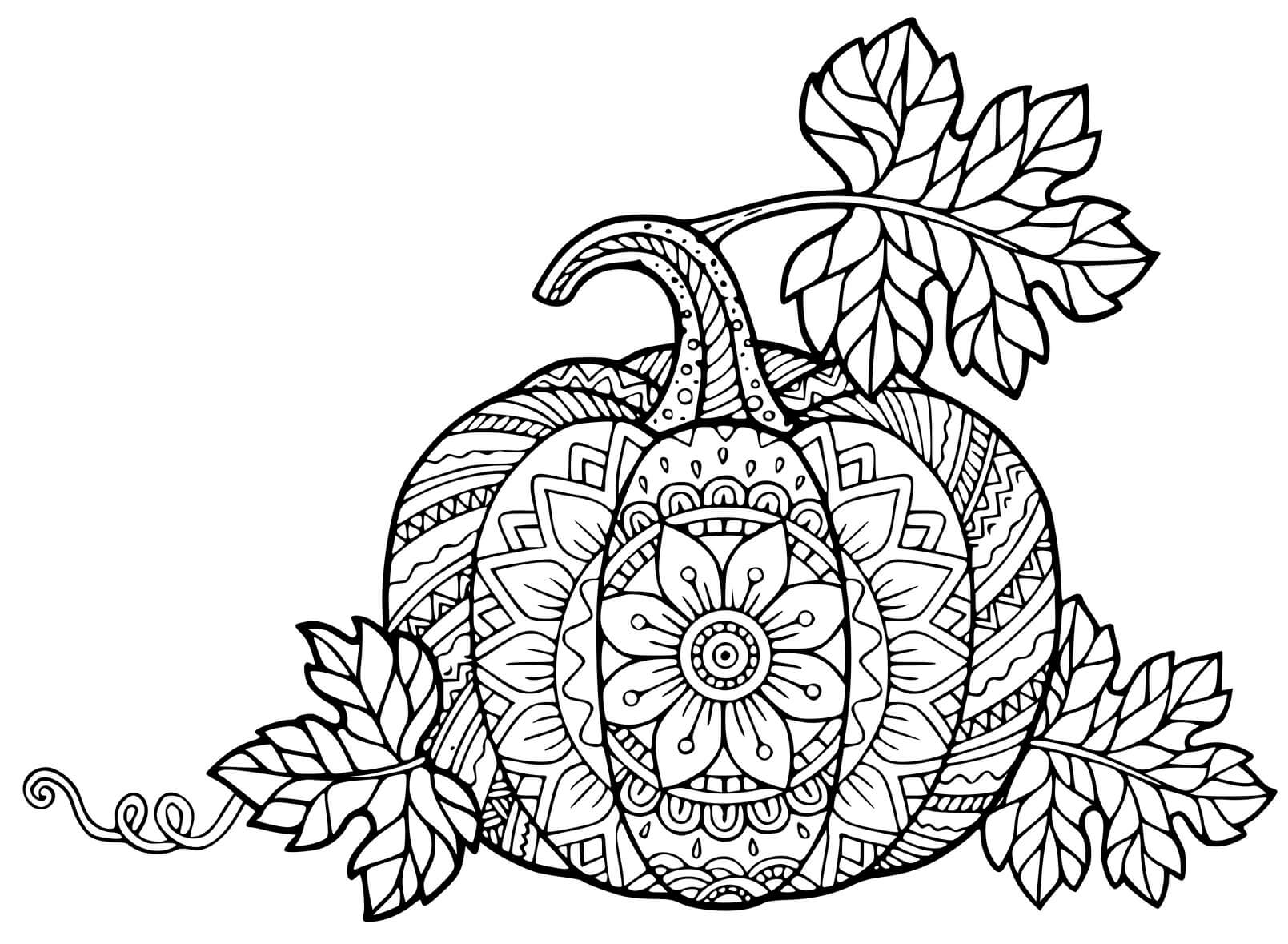 Coloriage Mandala Halloween Citrouilles Difficile Pour Adulte - Halloween adulte à imprimer