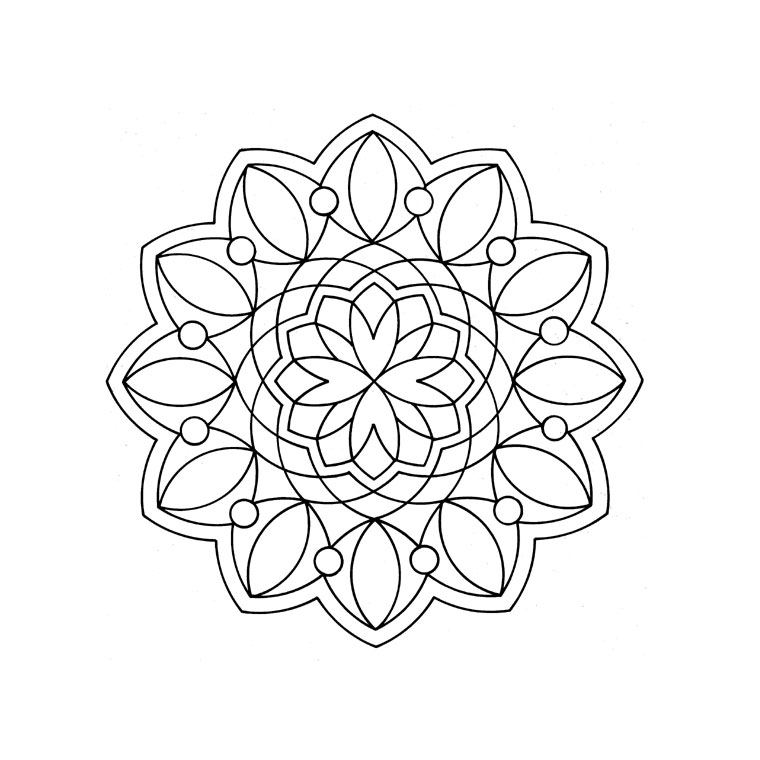 Coloriage Mandala Hello Kitty - Mandala à imprimer