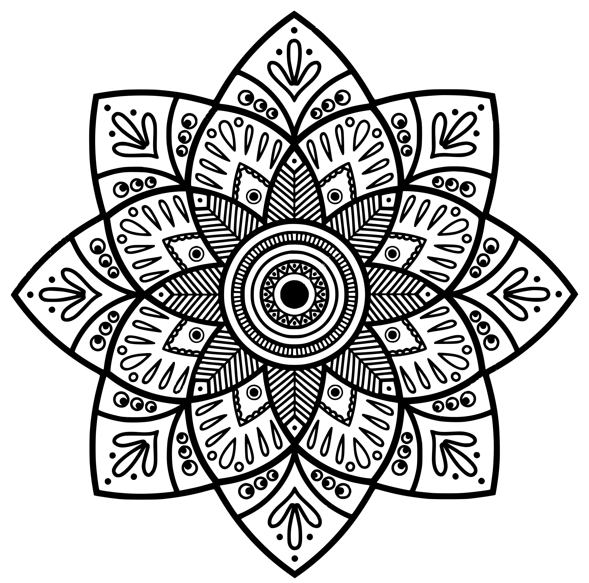 Coloriage Mandala Indien Medaillon - Mandala à imprimer