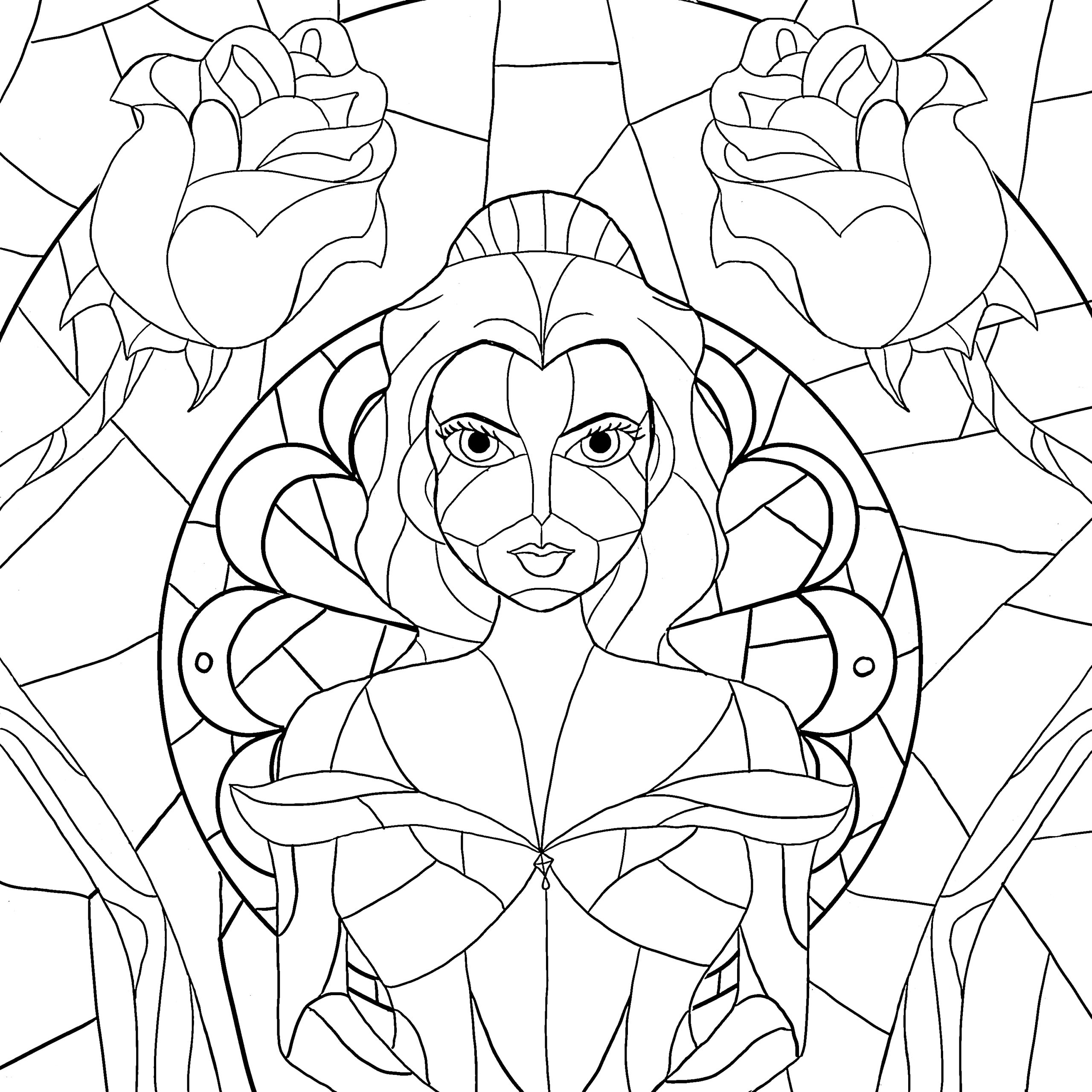 Coloriage Mandala La Belle Et La Bête Princesse Disney - La Belle et la Bête à imprimer