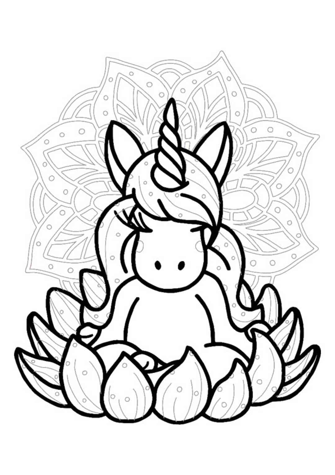 Coloriage Mandala Licorne Zen - Licorne à imprimer