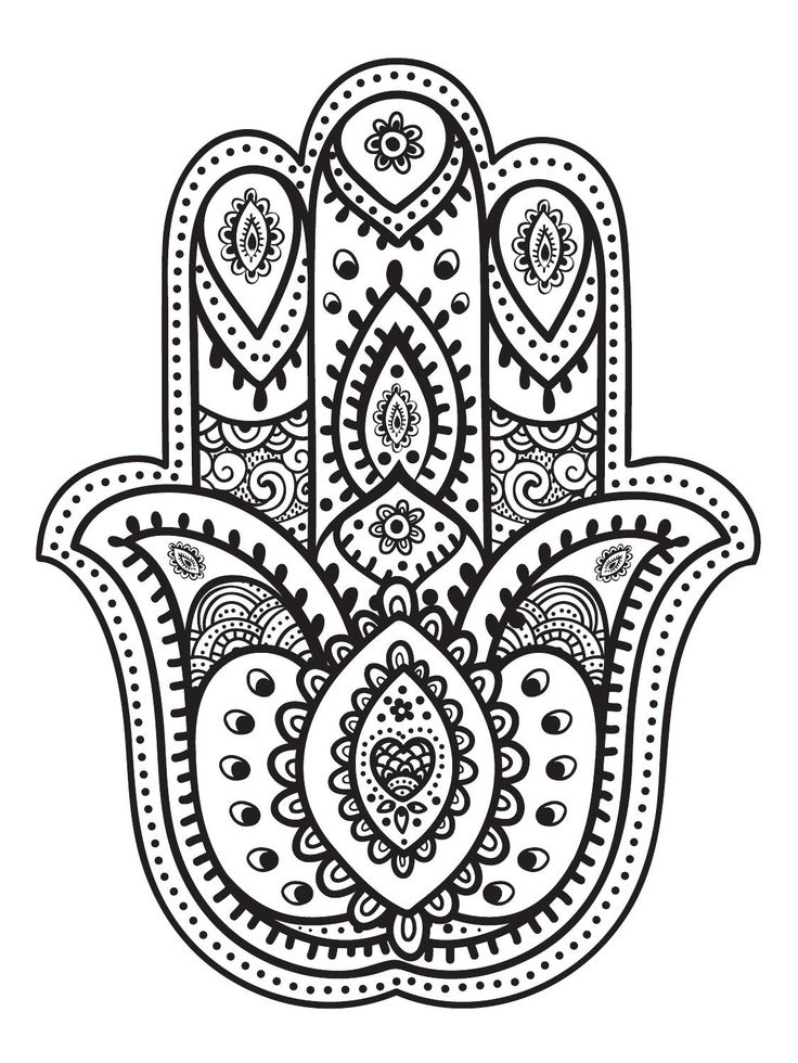 Coloriage Mandala Main Oriental De Fatma - Adulte à imprimer