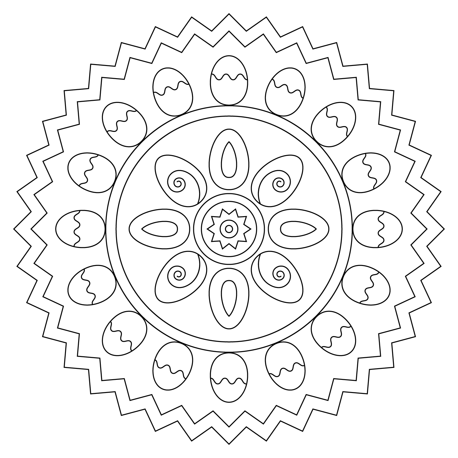Coloriage Mandala Pâques Facile Maternelle Par Lena London - Pâques mandala à imprimer