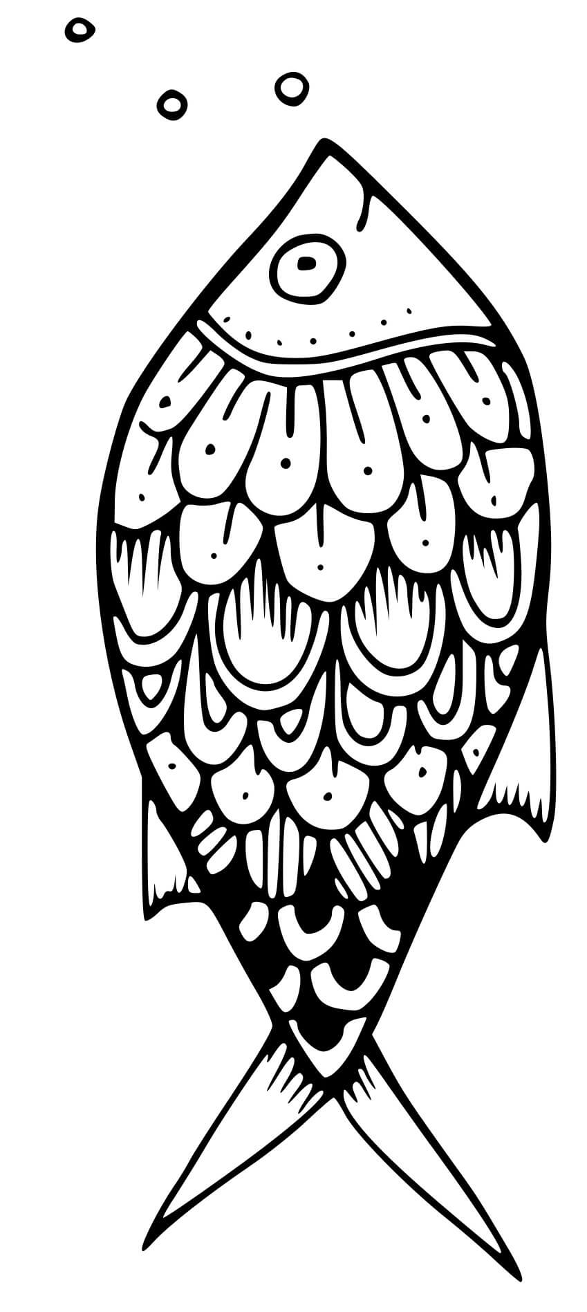 Coloriage Mandala Poisson Avril - Poisson à imprimer