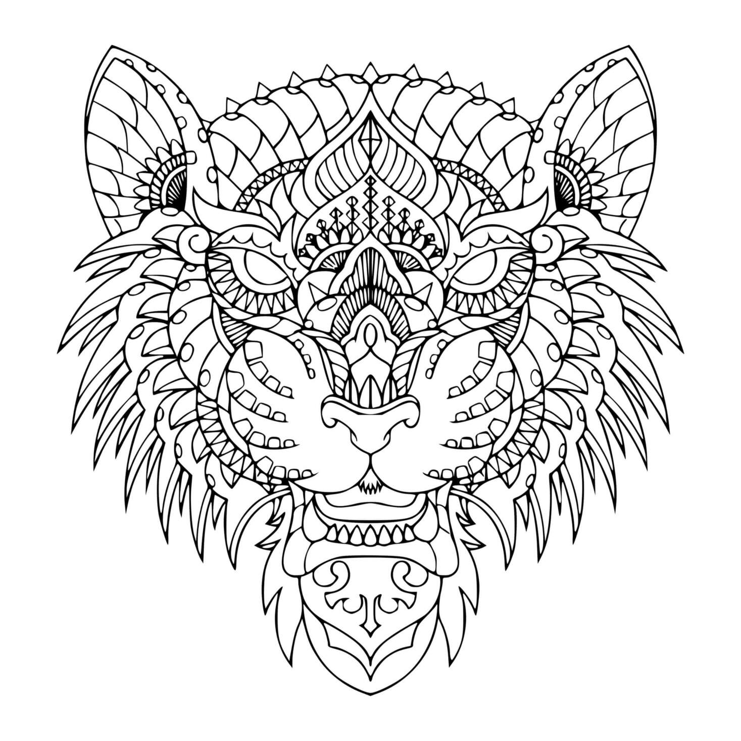 Coloriage Mandala Tigre Zen - Tigre à imprimer