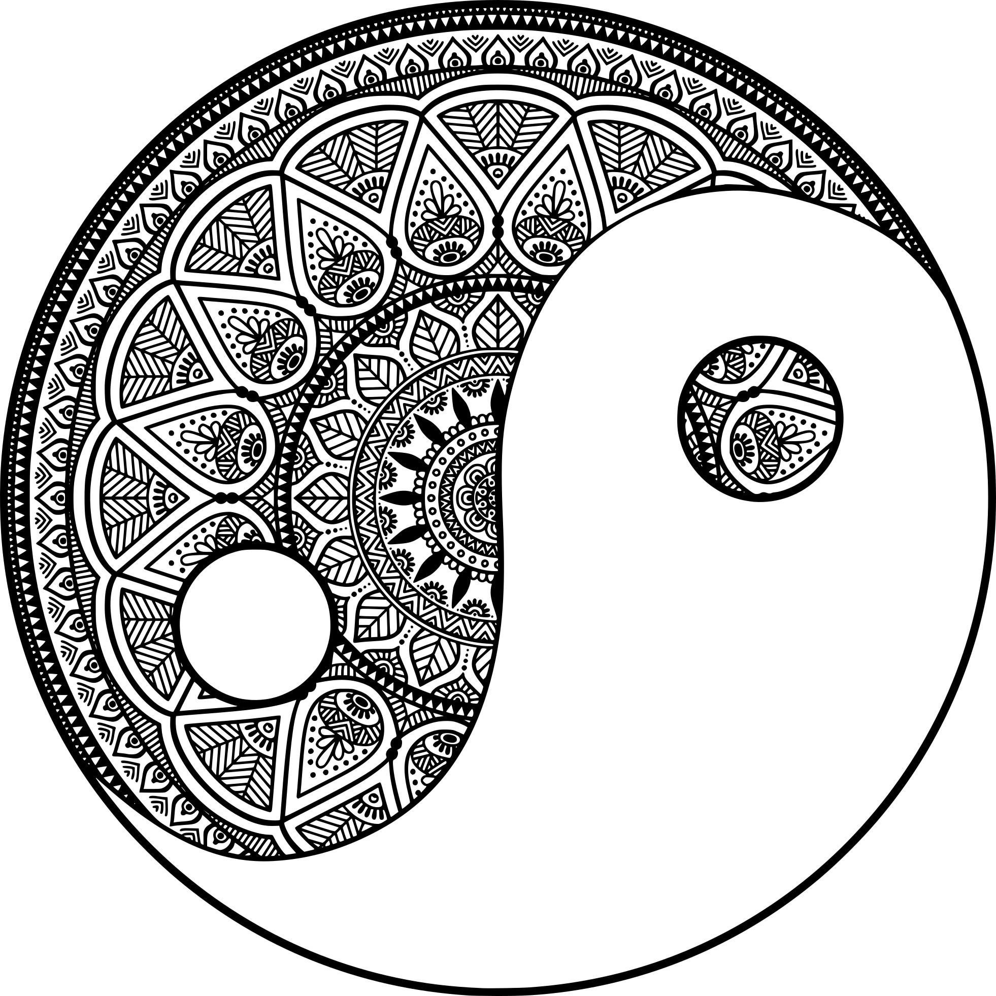 Coloriage Mandala Zen Yin Et Yang Philosophie Chinoise - Mandala à imprimer
