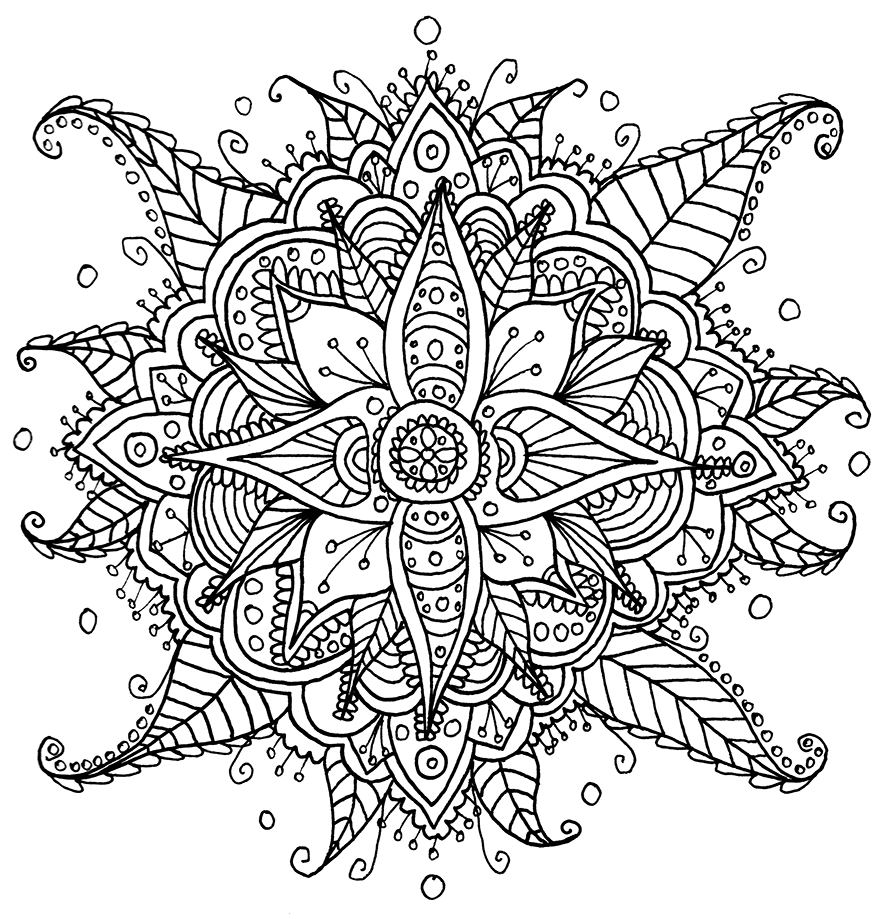 Coloriage Mandalas Fleurs Complexe - Fleurs à imprimer