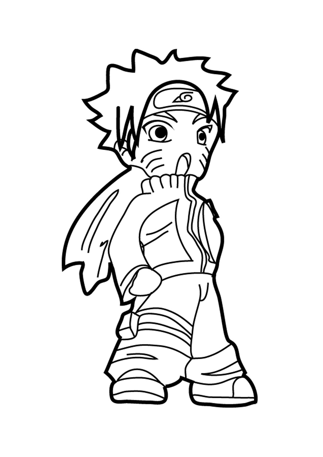 Coloriage Naruto le ninja aux yeux perçants - Naruto à imprimer