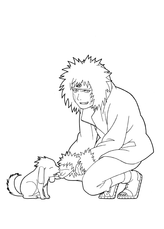 Coloriage Naruto en combat ninja épique - Naruto à imprimer