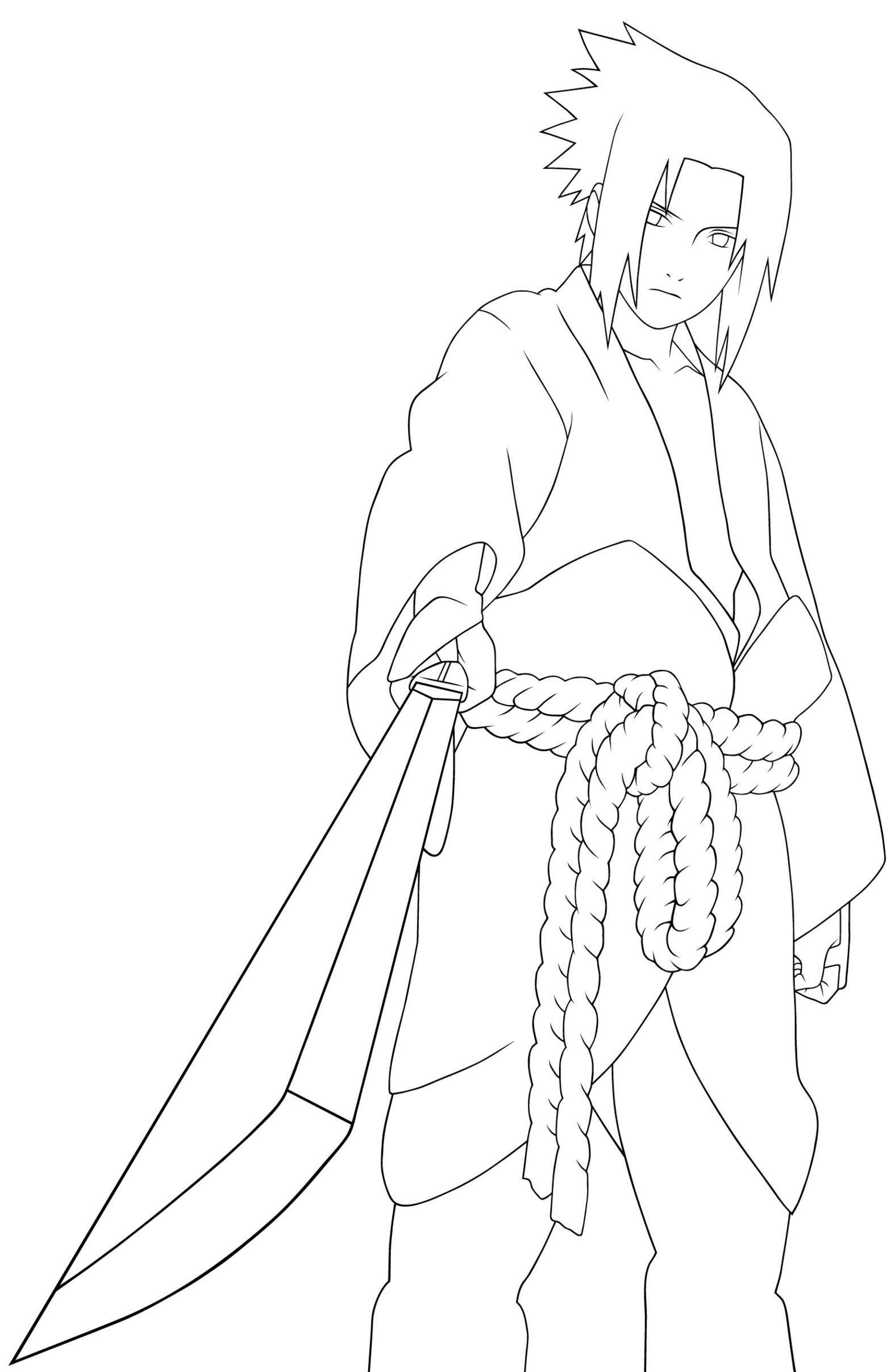 Coloriage Naruto Uzumaki posture combat épique - Naruto à imprimer