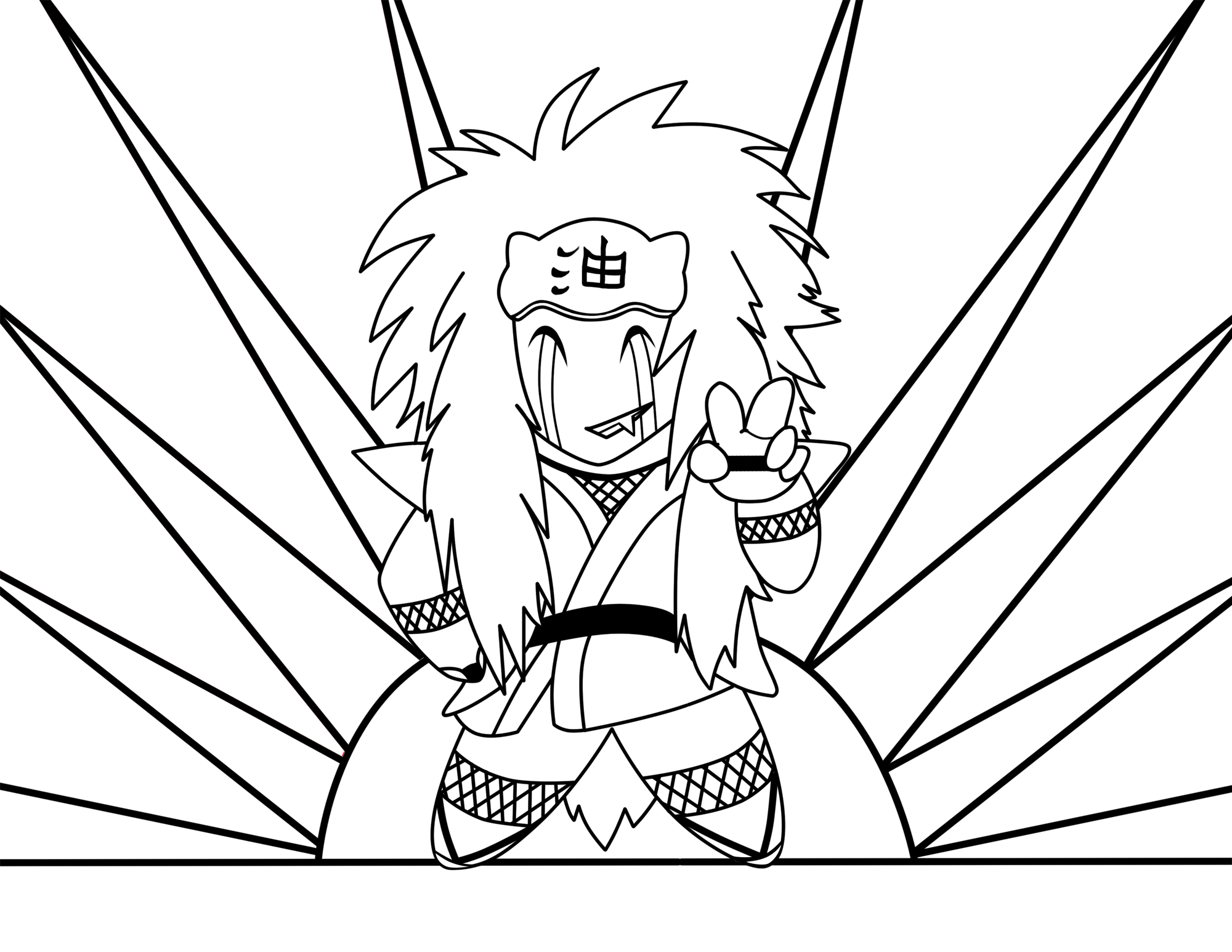Coloriage Naruto mode bête à queue puissant - Naruto à imprimer