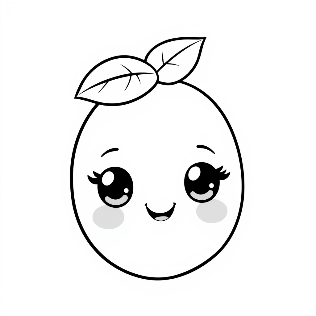 Coloriage Mango 1 Fruit Kawaii - Kawaii fruits à imprimer