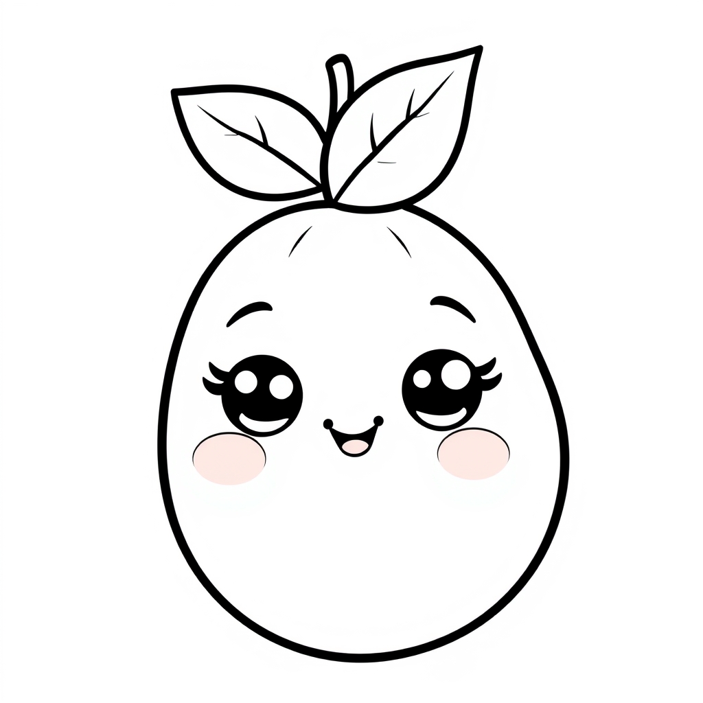 Coloriage Mango 2 Fruit Kawaii - Kawaii fruits à imprimer