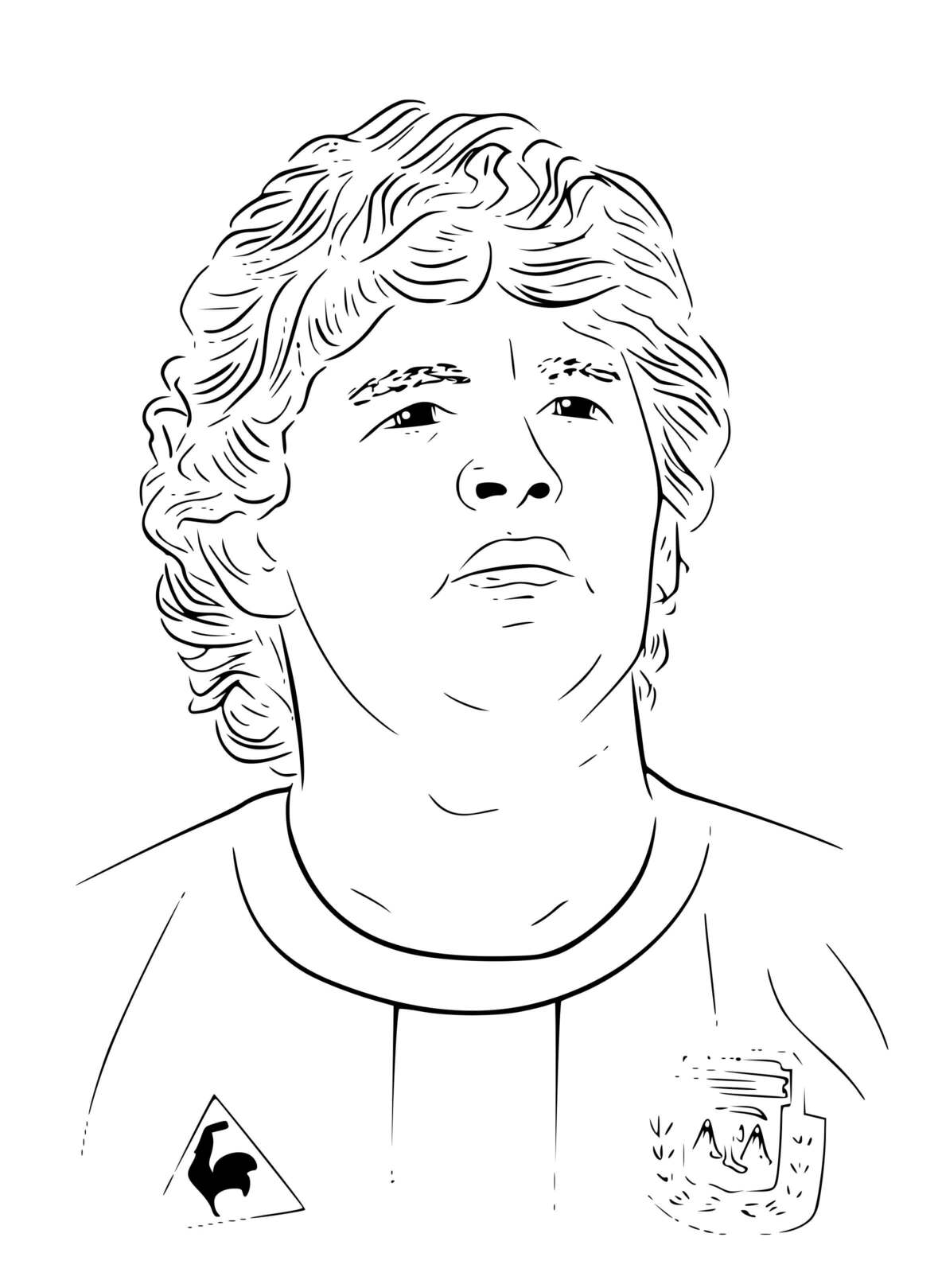 Coloriage Maradona Équipe Argentine Coupe Du Monde - Foot à imprimer