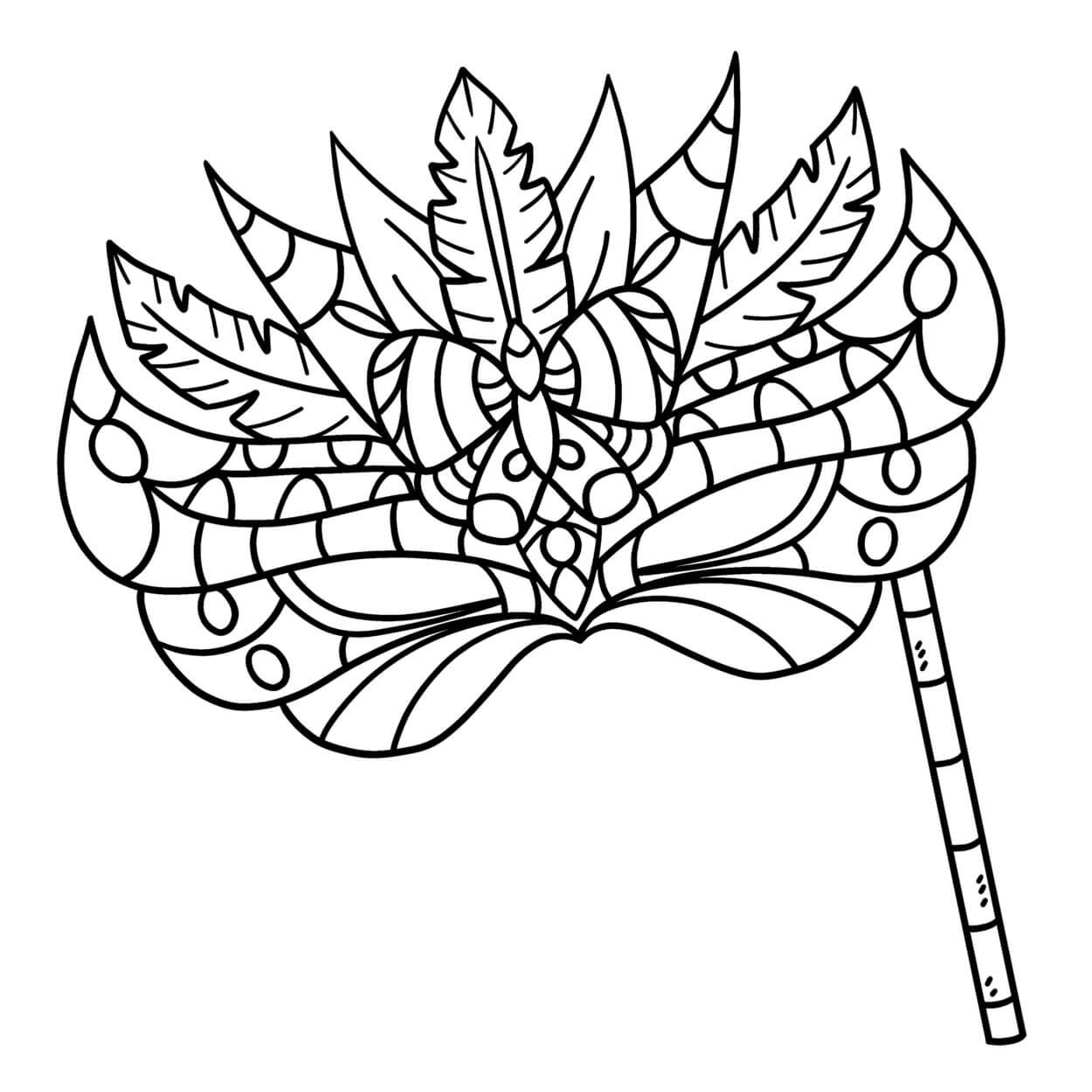Coloriage Mardi Gras Masque De Carnaval La Fête - Carnaval à imprimer
