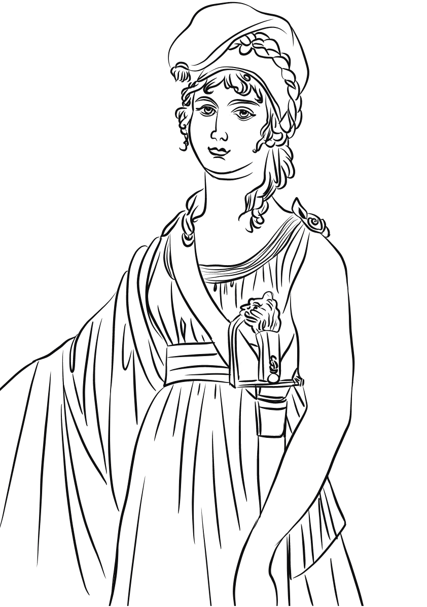 Coloriage Marianne Avec Bonnet Phrygien - France à imprimer