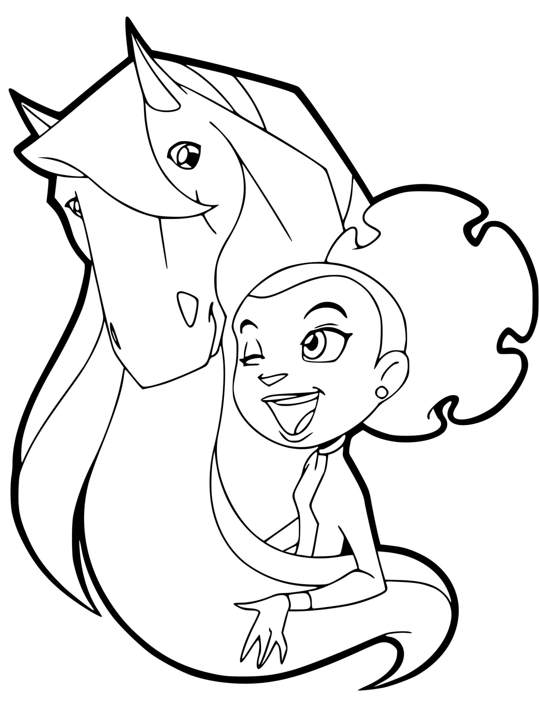 Coloriage Marie Et Son Cheval Calypso Femelle Appaloosa Horseland - Horseland à imprimer